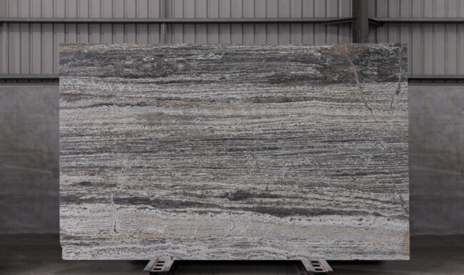 Black Vein Cut Travertine Sly23003 Slab (surface Spectrum)