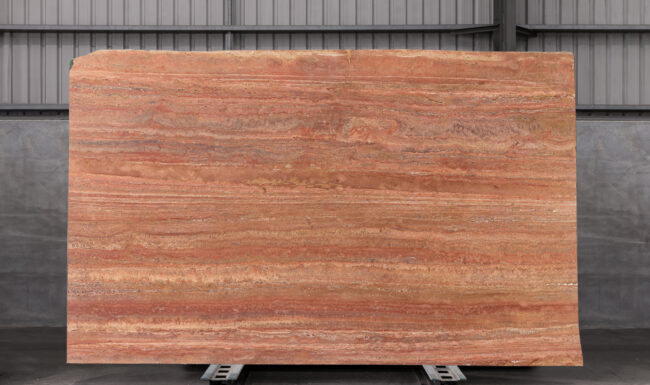 Rosso Vein Cut Travertine Luc Slab (surface Spectrum)